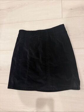 Free People Black Corduroy Mini Skirt - Classic Women's Skirt SZ 26